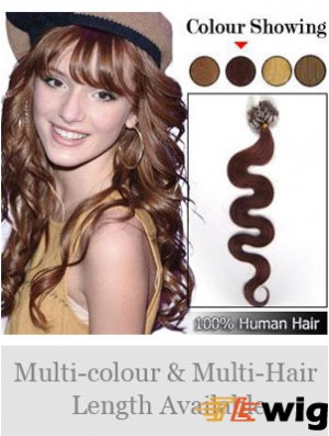 New Auburn Wavy Micro Loop Ring Hair Extensions