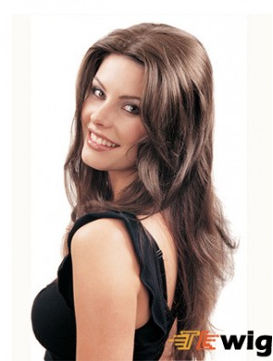 Long Straight Brown Beautiful Synthetic Half Wigs