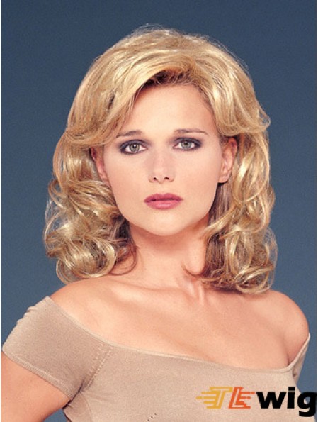 Hair Falls With Sunthetic Blonde Color Wavy Style