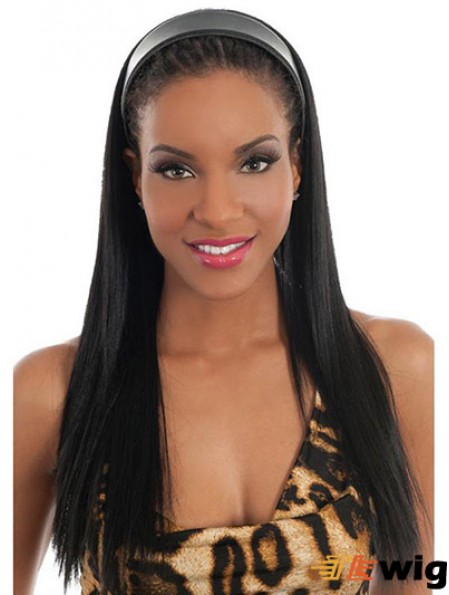 No-Fuss Black Synthetic Straight Hair Falls