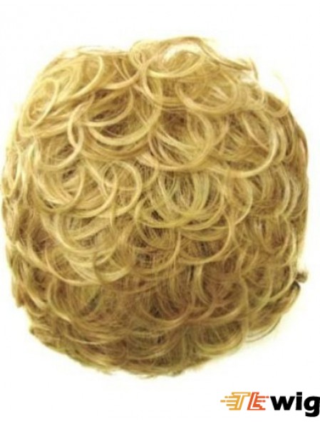 Incredible Blonde Curly Synthetic Clip In Hairpieces