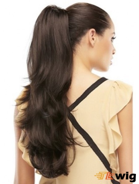 Designed Wavy Brown Ponytails