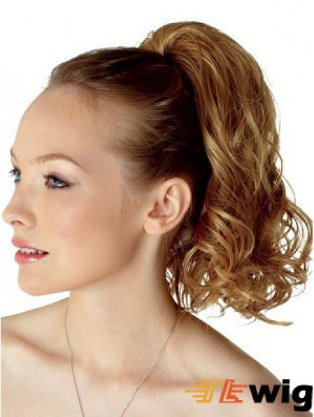 Top Brown Curly Synthetic Clip In Hairpieces