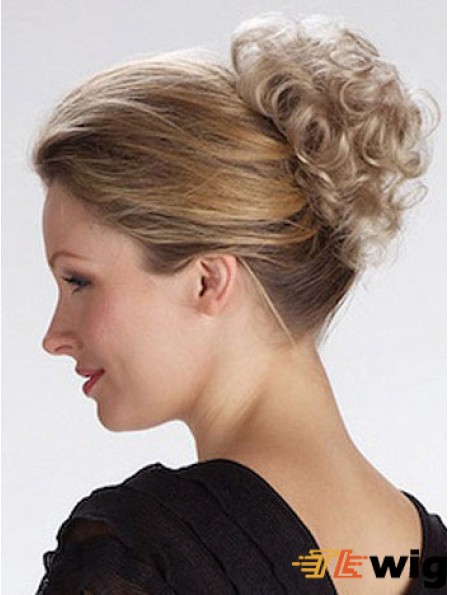 Best Blonde Curly Synthetic Clip In Hairpieces