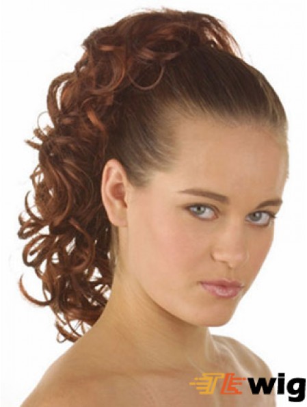 Hair Ponytail With Synthetic Curly Style Auburn Color
